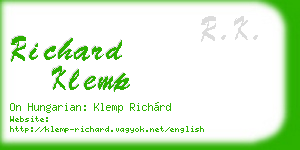 richard klemp business card